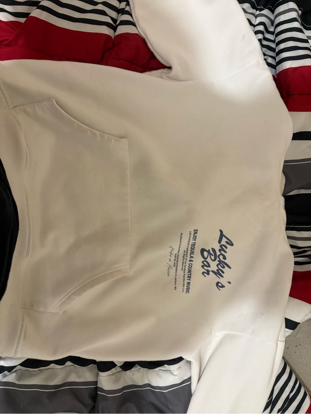 sundays Cream Crewneck Sweatshirt with Navy Script